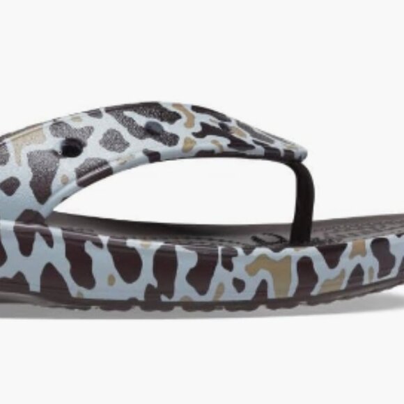 Crocs Classic Animal print Flip - Size Womens 6 - Picture 2 of 7
